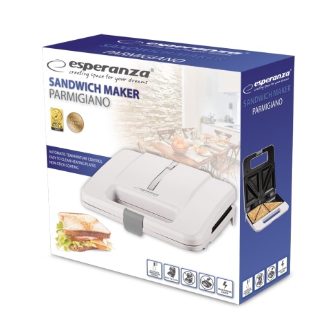 Opiekacz Esperanza Parmigiano EKT010W 1000 W, biały